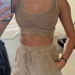 ZARA Tan Terrycloth Shorts Set Photo 0