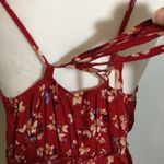 Xhilaration NWT Red Ivory Floral Ruffle Strappy Midi Dress New Photo 7