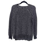 Ellen Tracy Black Marl Knit Sweater Cotton Blend Crew Neck Pullover Womans Small Photo 1