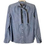 Lucky Brand Chambray Shirt With Feminine Bow Button Down NWT Size Small 7WD10650 Photo 0