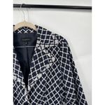 Talbots Blazer Women 12 Navy Geometric Double Button Corpcore Mature Feminine Photo 4