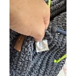 J‎ Crew Woven Tote Bag Gray Raffia Nautical Rope Handles Tassel Accents Photo 6