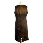 RICKIE FREEMAN Teri Jon Brocade Black Gold Mesh Floral Cocktail Sheath Dress 6 Photo 4