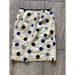 Talbots  Cream Blue Polka Dot High Waist Pencil Skirt 6 Cotton Photo 1