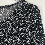 Tahari NWT Long Sleeve Polka Dot Keyhole Top Shirt Black White Size Small S NEW Photo 1