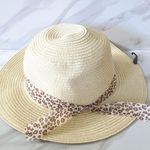 Jessica Simpson Animal Print Ribbon Straw Hat Photo 3