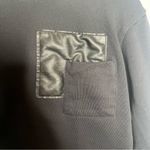 ZARA  Faux Leather Pocket Black Crewneck Sweatshirt Goth Bikercore Grunge Size M Photo 3