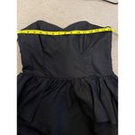 Vintage Wayne Diamond black Sweetheart tiered silky satin ruffled cocktail dress Photo 12