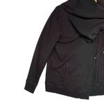 Athleta Black Drape Neck Snap Closure Sweatshirt Cardigan Women's Medium Photo 4