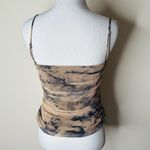 ZARA Black and Brown Mesh Ruched Corset Camisole Top Photo 5