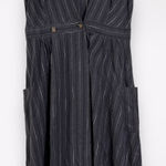 She & Sky L Open Buttoned Pinafore Dress Striped Nautical Spring Festival Photo 0