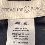 Treasure & Bond  Silk Scarf Floral Print Tassel Navy Wrap Lightweight Elegant Photo 7