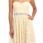 Faviana CREAM STRAPLESS EMBELLISHED SHEATH DRESS Photo 0