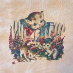 Brandy Melville rare kitty cat flower meadow print baby tee Photo 2