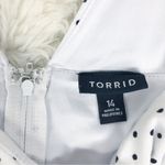 Torrid Retro White Polka Dot Sleeveless Swing Dress Knee Length Knit Size 14 Photo 4