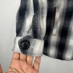 Lucky Brand Plaid Shirt Jacket Cotton Button Front Shacket Black White Large Photo 6