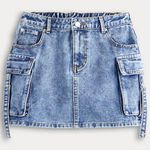 Juniors' Harper & Ivy Mini Light Wash Denim Cargo Skirt Sz Small Blue Photo 0