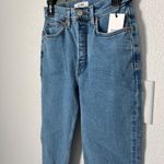 RE/DONE $265 NWT  90S HIGH RISE ANKLE CROP BLUE STONE JEANS SZ 25 Photo 4