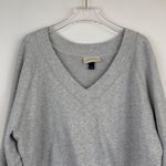 Universal Threads Universal Thread Heather Gray V Neck Long Sleeve Cozy Oversized Sweatshirt Small Photo 2