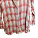 Soft Surroundings Top Womens Medium Multicolor Plaid Gauze Crinkle Blouse Photo 3