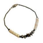 Puka shell tigers eye silver tone surfer bracelet Photo 1