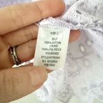 fab'rik  Cotton Peplum Cap Sleeve Top in Lilac Purple Eyelet Size L Photo 3