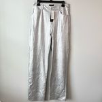 Naked Wardrobe Naked‎ Wardrobe Faux Leather Croc Straight Leg Pants Silver L Photo 3