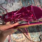 Nine West Women's Metallic Pink Button Ankle Wrap Flat Gladiator Sandals size 8 Photo 7