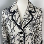 Victor Acosta Embroidered Scribble Floral Blazer Jacket Small Business White Photo 1