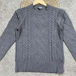 Cyrus RAYA by  Cable Knit Sweater Ruffle Longsleeve Heather Gray S Photo 2