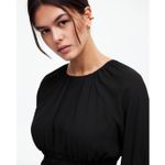 Madewell  Bubble Sleeve Smocked Mini Dress True Black Minimalist Medium NWT Photo 4