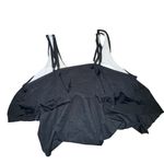 SheIn Women's Black Swim Ruffled Tankini Top Photo 3