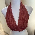 Free People  Lace Halter Bralette in Rust Photo 1