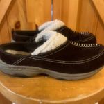 Easy Spirit Estravelwind 7.5M Slip On Clogs Mules Brown Suede Leather Sherpa Photo 2