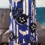 Anthropologie  Maeve Blue and Black Silk Floral shift  Dress Size 8 Photo 0