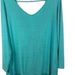 Attitudes By Renee Turquoise Lightweight Stretch Pullover Cowl Back Top 1x NWT Blue Photo 0
