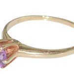 10K YELLOW GOLD Ring Purple Gem Size 5.5 Weighs 1.2 Grams Photo 9