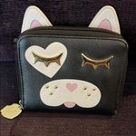 Betsey Johnson Black and Pink Cat Wallet Photo 0