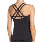 Zella NWT Yoga Black Athletic Padded Tank Top Bringing Strappy Back Black Size L Photo 1