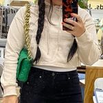 Bershka Beige Cropped Hoodie Sz. XS Photo 3