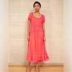 La Ligne Isabelle‎ Silk Puff Sleeve Dress adjustable coral pink NWT XS Photo 2