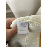 White+Warren Cream Leopard Print Leather Trim Wool Blend Sweater Size L Photo 4