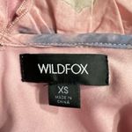 Wildfox Blair Mini Dress Women's XS Pink Abstract Watercolor V-Neck Ruffle NWT Photo 4