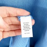 Rise and Bloom Embroidered Long Sleeve Tie Neck Maxi Dress Blue Medium Photo 4