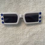 NWOT unbranded square white sunnies with blue star accents White Photo 2