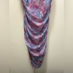 Forever 21 MARBLE TIE DYE ABSTRACT PRINT SLINKY BODYCON DRESS Large 💜💙💕 Photo 6