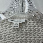 BeachLunchLounge  Striped Open Knit Sweater Size M Neutral Beige White Pullover Photo 1