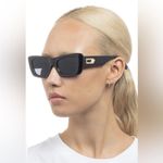 LeSpecs NWT Le Specs Dopamine Sunglasses Black Oversized Rectangular Frame Retro 90s Photo 0