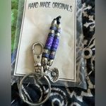 Keychain or Bag Charm w beads and seashell charm Clip On Silver Photo 4