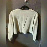 Women’s 4th & Reckless Sage Green Kennedy Button Up Crop Sweater Large Photo 3